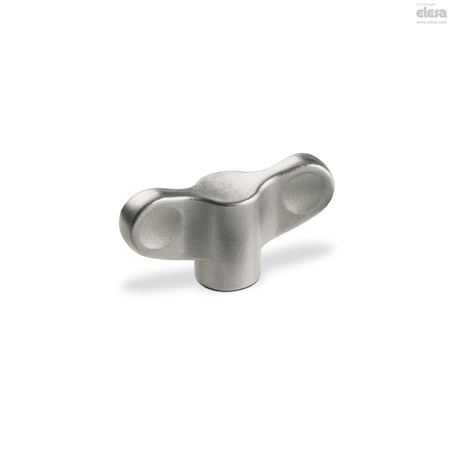 Elesa Wing Nut, M10, Stainless Steel, Matte, 28 mm Ht, 55 mm Max Wing Span EWNM-SST
